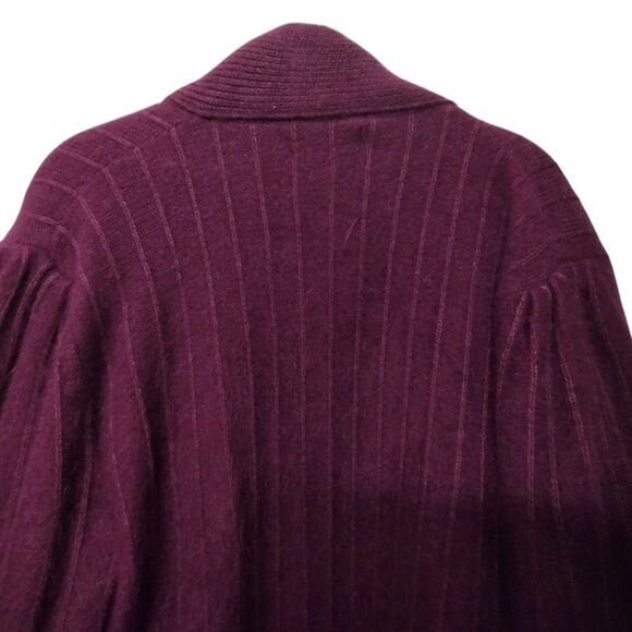 Vintage Connie A Lee Purple Angora Cardigan Sweater M/L Dark Romantic Luxurious - Picture 5 of 8